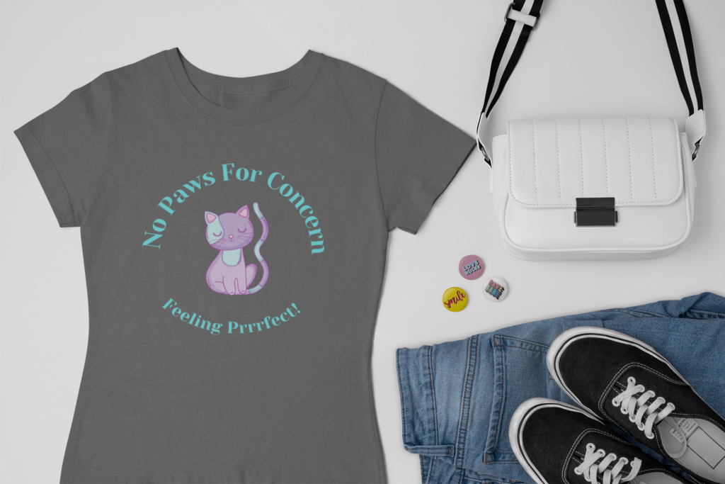 No paws for concern funny cat t-shirt