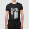 Punisher Thin Blue Line American Flag T-Shirt