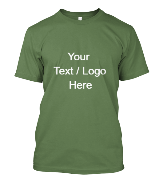 Custom printed t-shirt with your text and logo