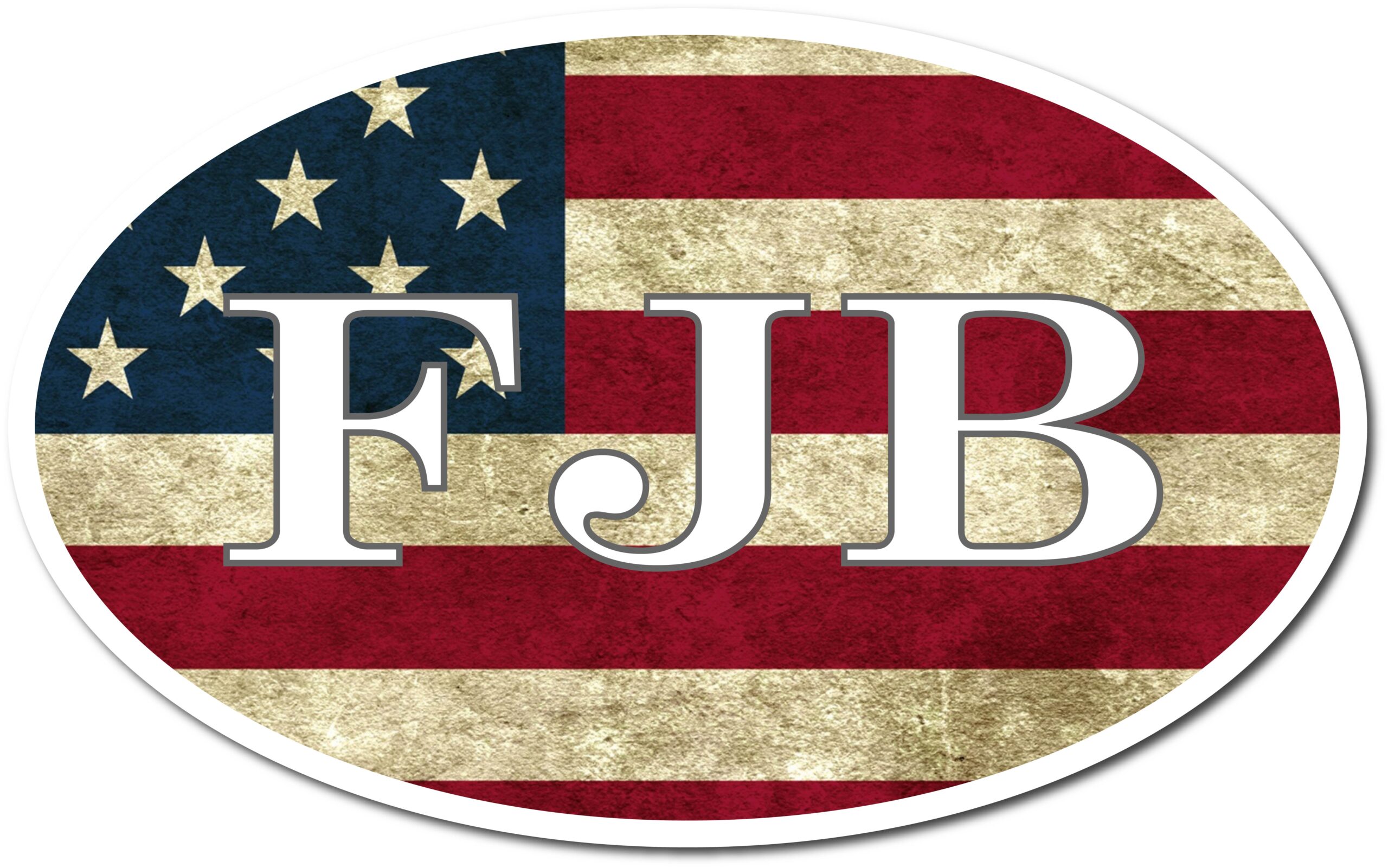 FJB Oval American Flag Sticker Decal For Cars Trucks And More