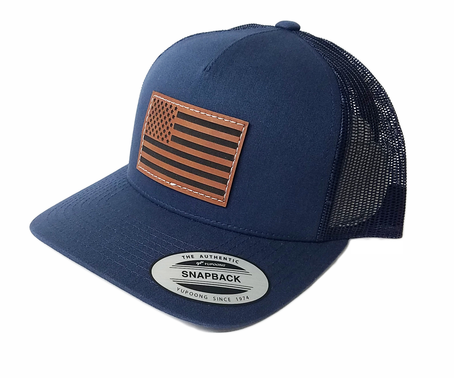 American Flag Leather Patch Hat