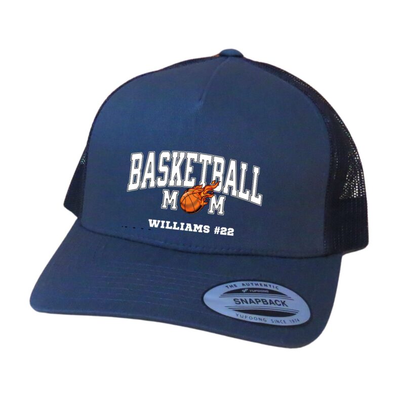 Personalized Basketball Mom Hat, Retro Trucker Adjustable Snapback, Basketball Gameday Hat - Image 5