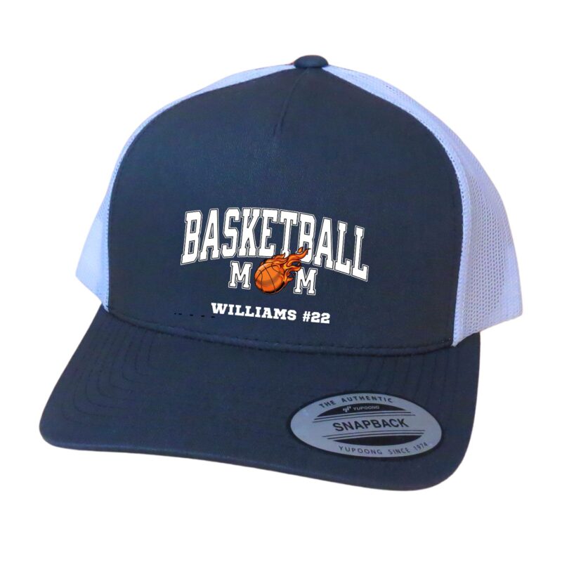 Personalized Basketball Mom Hat, Retro Trucker Adjustable Snapback, Basketball Gameday Hat - Image 4