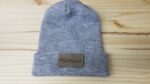 Custom Beanie, Personalized Beanies, Leather Patch Beanie With Sewn Edge, Personalized Gift,  Company Logo, Adult Unisex - Image 3