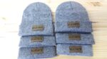 Custom Beanie, Personalized Beanies, Leather Patch Beanie With Sewn Edge, Personalized Gift,  Company Logo, Adult Unisex - Image 5
