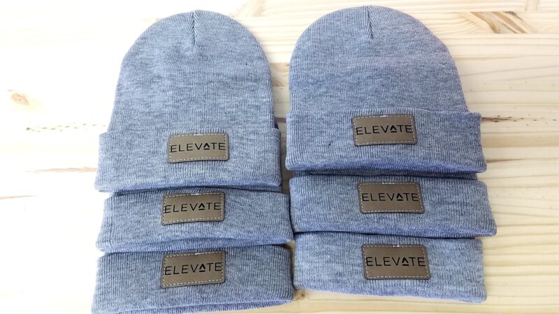 Custom Beanie, Personalized Beanies, Leather Patch Beanie With Sewn Edge, Personalized Gift,  Company Logo, Adult Unisex - Image 5