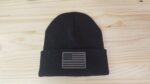 American Flag Leather Patch Beanie | American Flag Beanie | Adult | Unisex | Vegan Leather Patch | Gift For Her | Gift For Him - Image 3