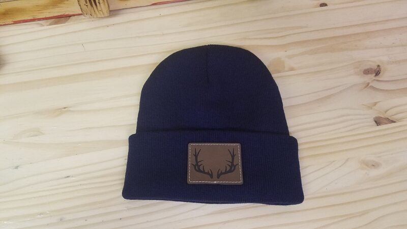 Deer Hunting Beanie, Deer Hunter Hat, Antler Monogram Leather Patch Beanie, Adult Unisex, With or Without Monogram - Image 5