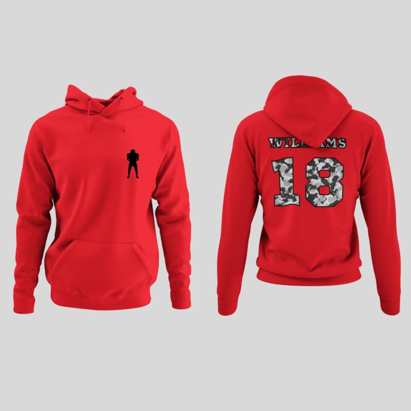 Personalized Football Hoodie, Custom Player Number Hoodie, Football Sweatshirt With Name And Number, Adult And Youth Sizes - Image 4