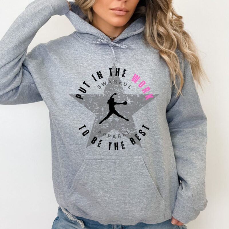 Softball Sweatshirt, Softball Hoodie, Softball Tshirt, Put In The Work To Be The Best, Motivational Sweatshirt - Image 3