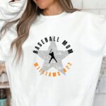 Personalized Baseball Mom Hoodie, Baseball Player Name and Number Sweatshirt, Peronalized Baseball Mom T-Shirt - Image 4