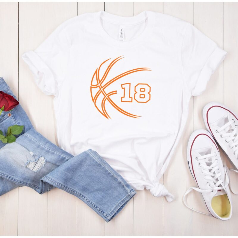 Personalized Number Basketball Shirt, Player Number Basketball T-Shirt,  Basketball Numbers Birthday Gift, Adult and Youth Sizes - Image 4