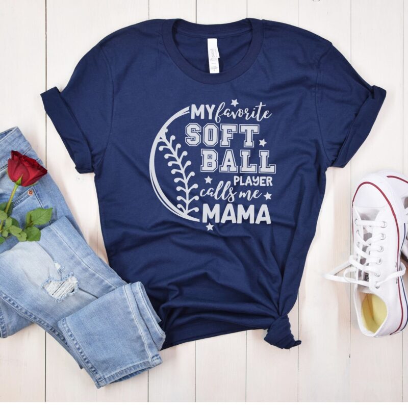 Softball Mama Shirt,  Softball Mama T-Shirt,  Softball Mom Shirt, Womens Softball Shirt - Image 4