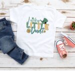 St Patricks Day Lucky Little Dude Shirt,  Boys Lucky Liuttle Dude T-Shirt, Funny St Patricks Day Shirts, Youth, Toddler, and Onesies® Sizes - Image 2