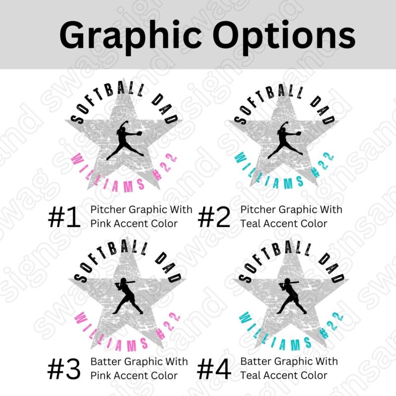 Personalized Softball Dad Hoodie, Softball Player Name and Number Sweatshirt, Peronalized Softball Dad T-Shirt - Image 2