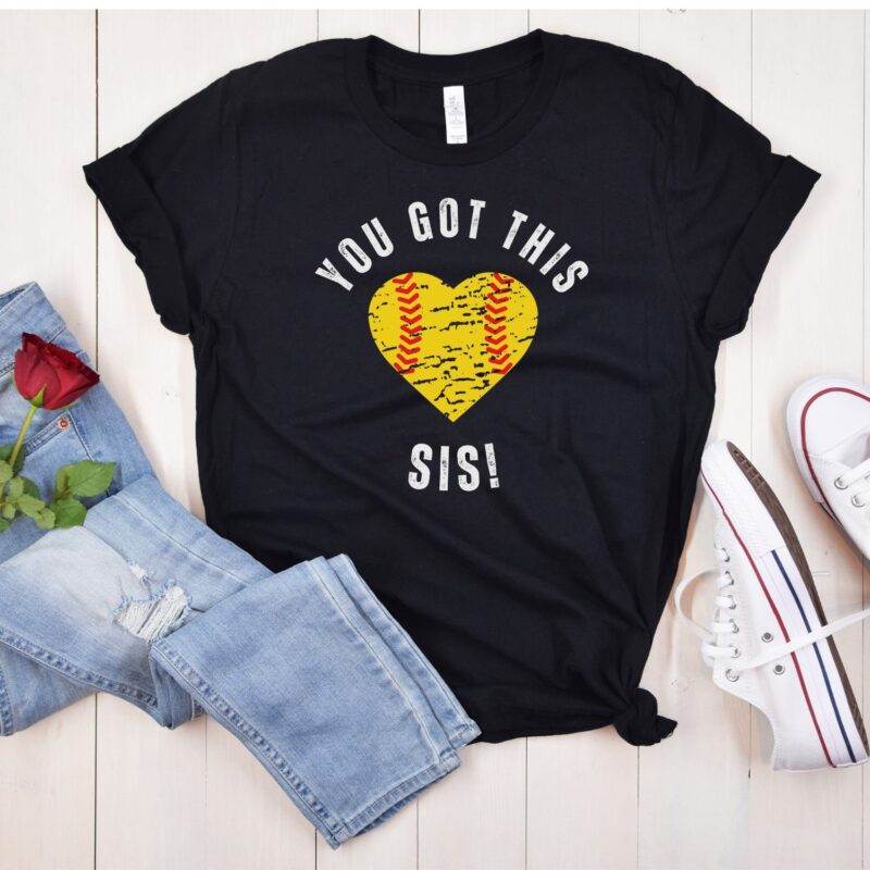 You Got This Sis! Softball Hoodie, Softball Mom Sweatshirt, Softball Mom T-Shirt, Softball Dad - Image 2