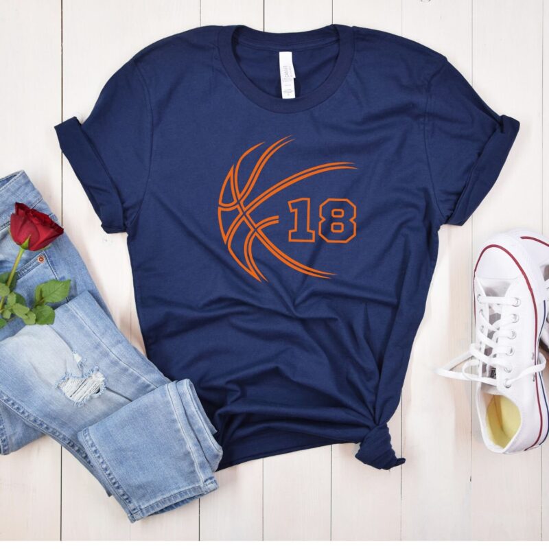 Personalized Number Basketball Shirt, Player Number Basketball T-Shirt,  Basketball Numbers Birthday Gift, Adult and Youth Sizes - Image 3