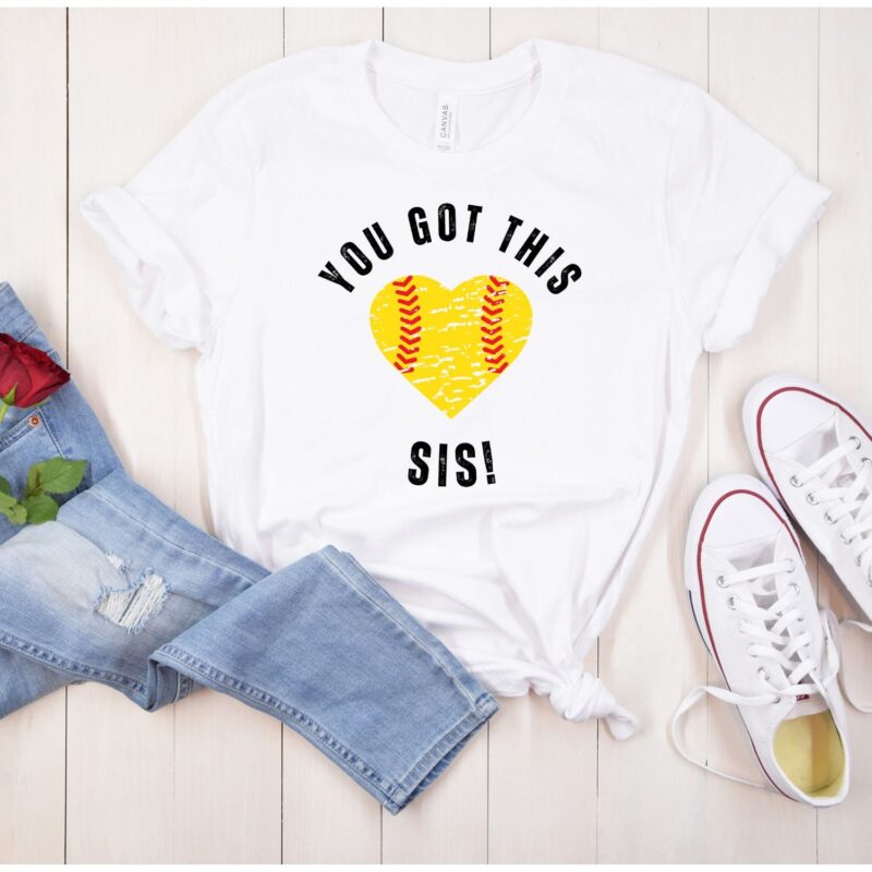 You Got This Sis! Softball Hoodie, Softball Mom Sweatshirt, Softball Mom T-Shirt, Softball Dad - Image 4
