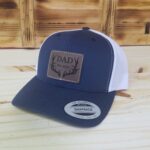 Dad Established Date Leather Patch Hat With Sewn Edge | Retro Trucker Snapback | Gift For Dad | New Dad | Fathers Day Gift - Image 6