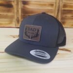 Dad Established Date Leather Patch Hat With Sewn Edge | Retro Trucker Snapback | Gift For Dad | New Dad | Fathers Day Gift - Image 7
