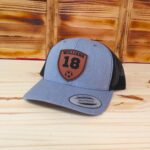 Personalized Player Name And Number Soccer Leather Patch Hat  | Personalized Soccer Hat | Soccer Gift