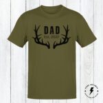 Personalized Dad Established Date Shirt With Deer Antlers, Gift For New Dad,  Fathers Day Gift, Gift For Hunter, Dad Shirt