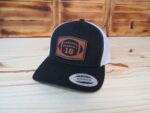 Football Personalized Player Number Leather Patch Hat  | Personalized Football Hat | Trucker Style Snapback Closure - Image 2