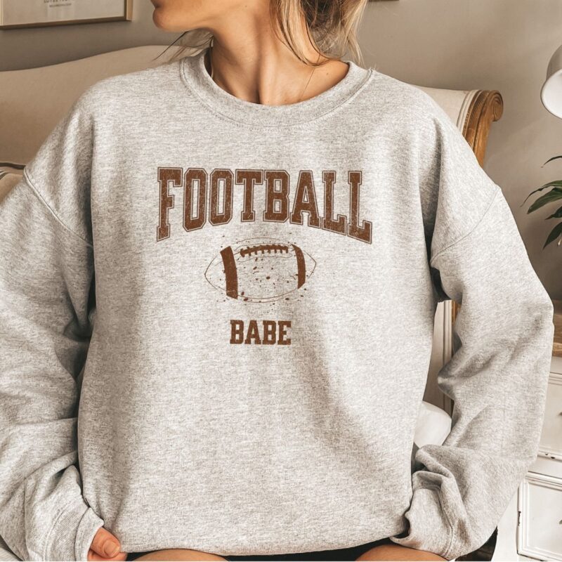 Football Babe Sweatshirt, Football Babe T-Shirt, Football Sweatshirt For Women, Womens Football Shirts - Image 5