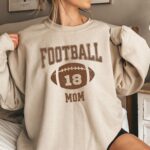 Personalized Football Mom Sweatshirt, Personalized Player Number Football Mom T-Shirt, Football Mom Shirts, Football Shirts For Women - Image 2