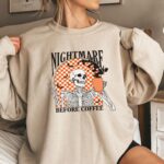 Nightmare Before Coffee Sweatshirt, Nightmare Before Coffee Shirt, Halloween Sweatshirt, Funny Halloween Shirts, Funny Coffee Shirts - Image 4