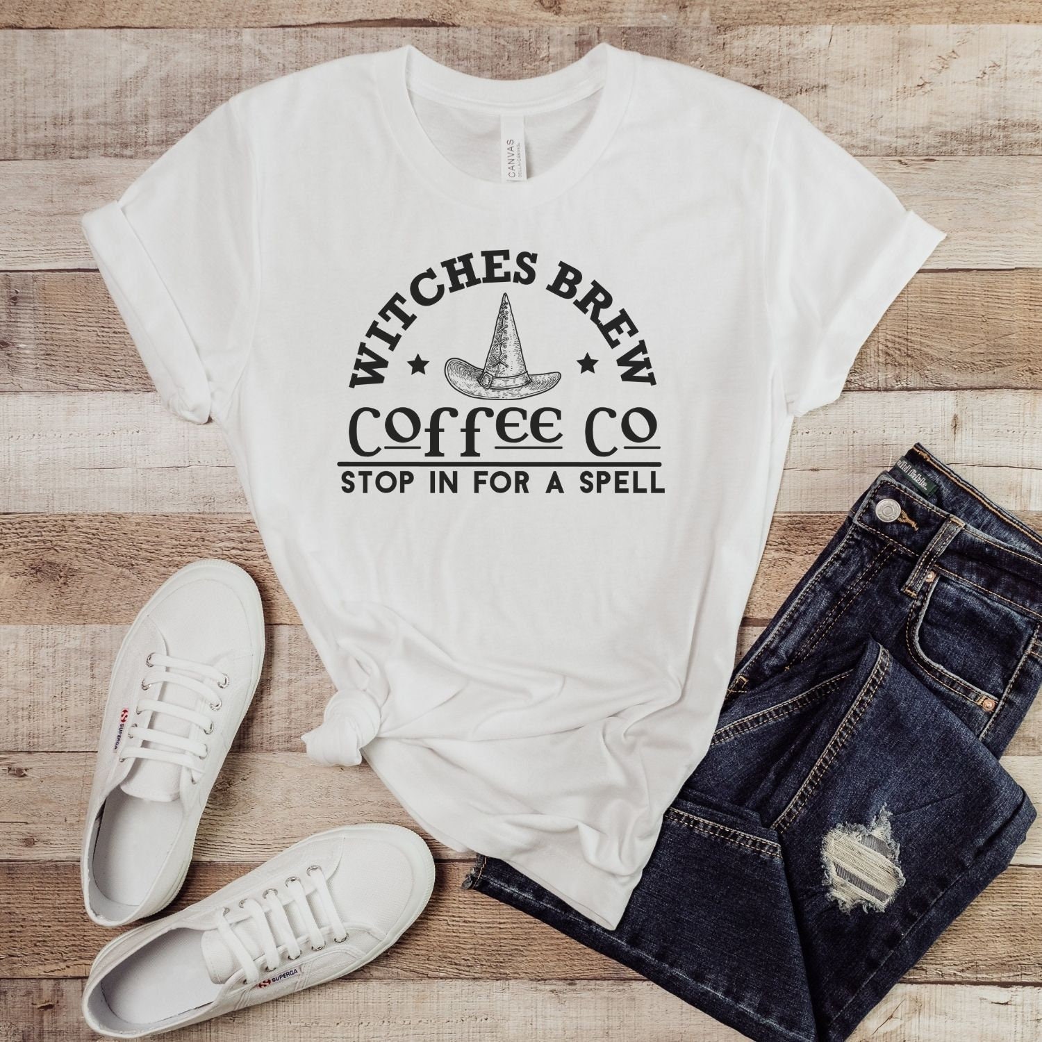 il_fullxfull.5162326079_1490.jpg Witches Brew Coffee Co Sweatshirt, Halloween Shirts, Halloween Sweatshirt, Funny Halloween Shirt - Image 1