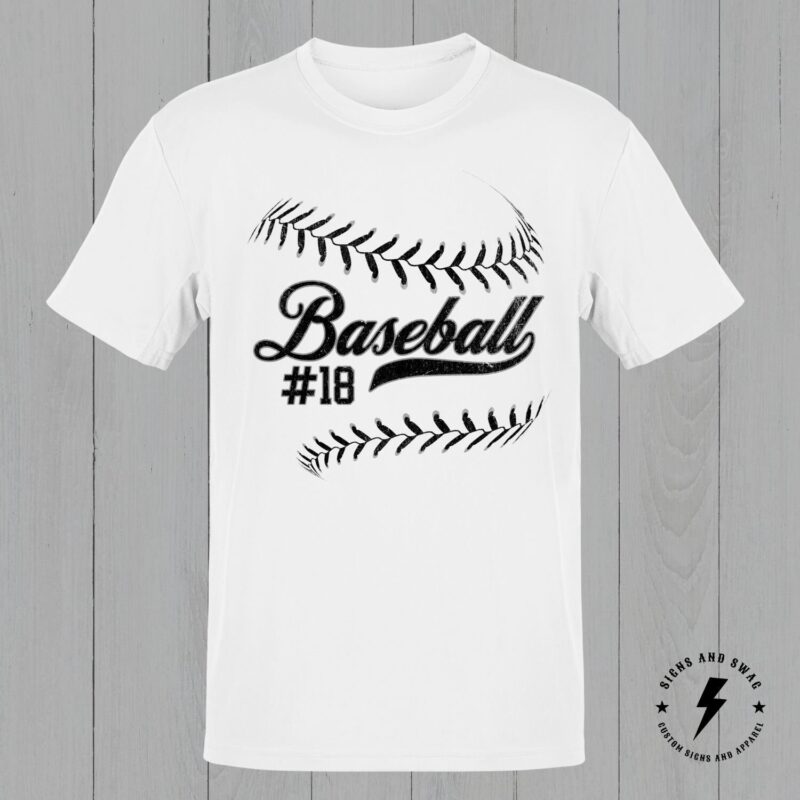 Personalized Baseball Shirt, Baseball Player Number Shirt, Personalized Number Baseball Birthday Gift, Adult and Youth Sizes - Image 2