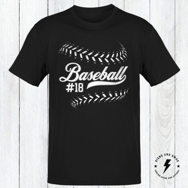 Personalized Baseball Shirt, Baseball Player Number Shirt, Personalized Number Baseball Birthday Gift, Adult and Youth Sizes - Image 1