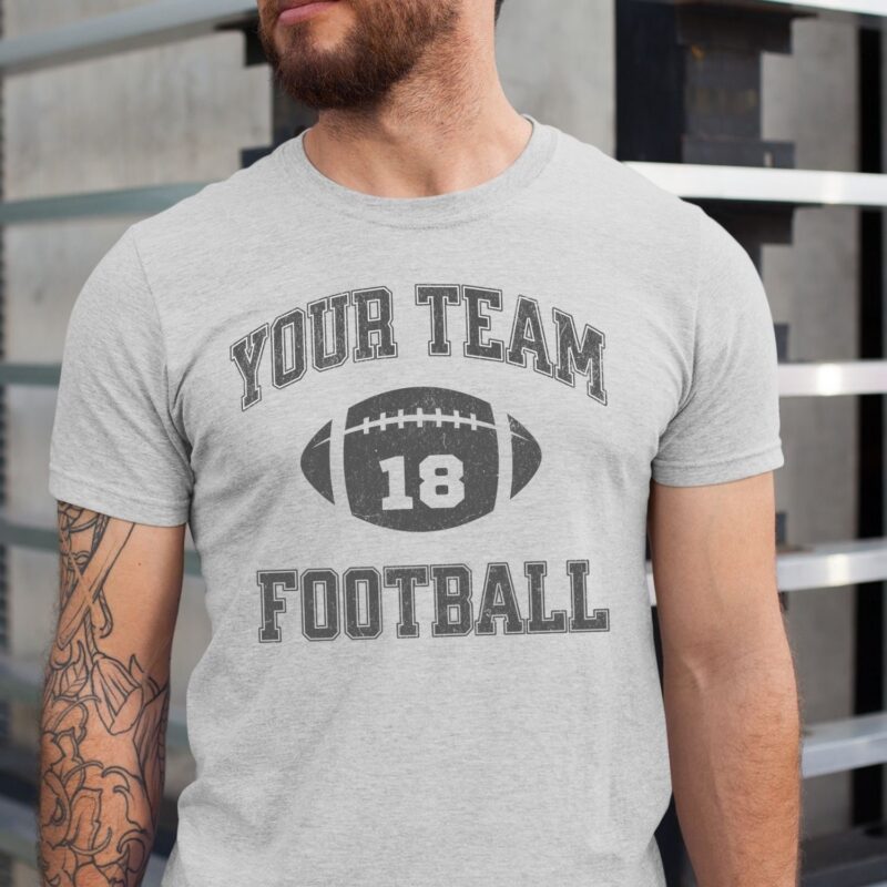 Personalized Football Shirt, Personalized Football Tee, Custom Team Name And Optional Player Number Shirt, Adult And Youth Sizes - Image 1