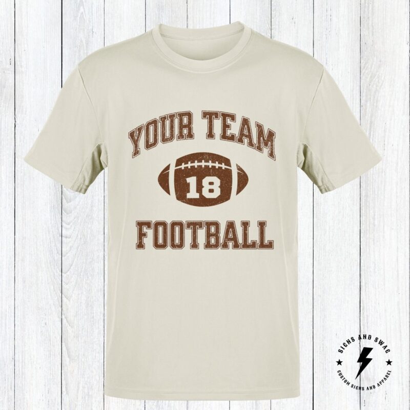 Personalized Football Shirt, Personalized Football Tee, Custom Team Name And Optional Player Number Shirt, Adult And Youth Sizes - Image 3