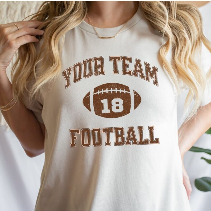 Personalized Football Shirt, Personalized Football Tee, Custom Team Name And Optional Player Number Shirt, Adult And Youth Sizes - Image 2