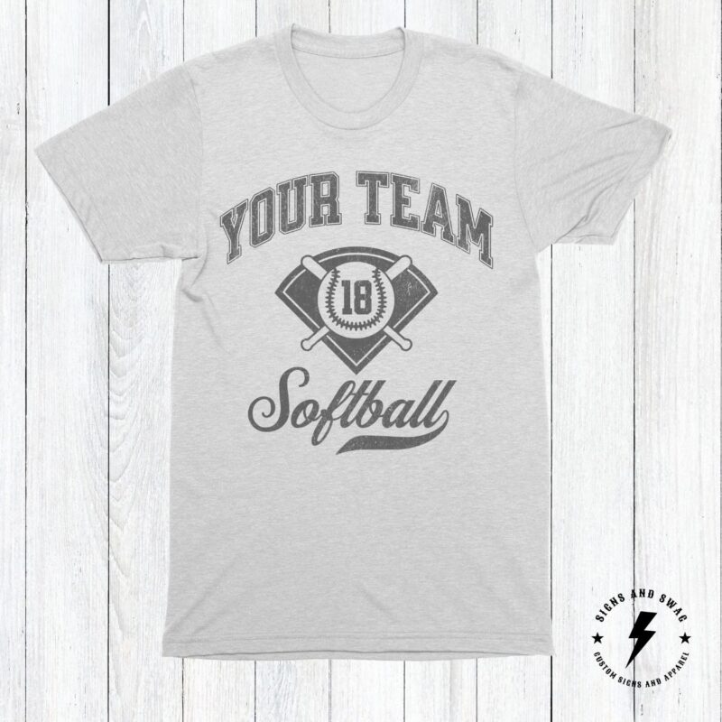 Personalized Softball Shirt, Personalized Softball Tee, Custom Team Name And Optional Player Number Shirt, Adult And Youth Sizes - Image 4