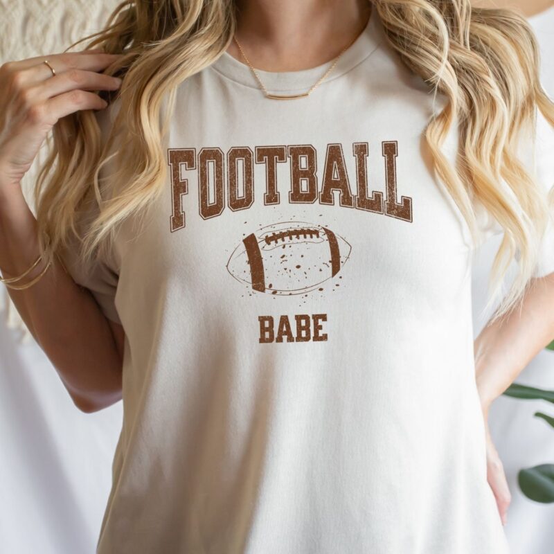 Football Babe Sweatshirt, Football Babe T-Shirt, Football Sweatshirt For Women, Womens Football Shirts - Image 2