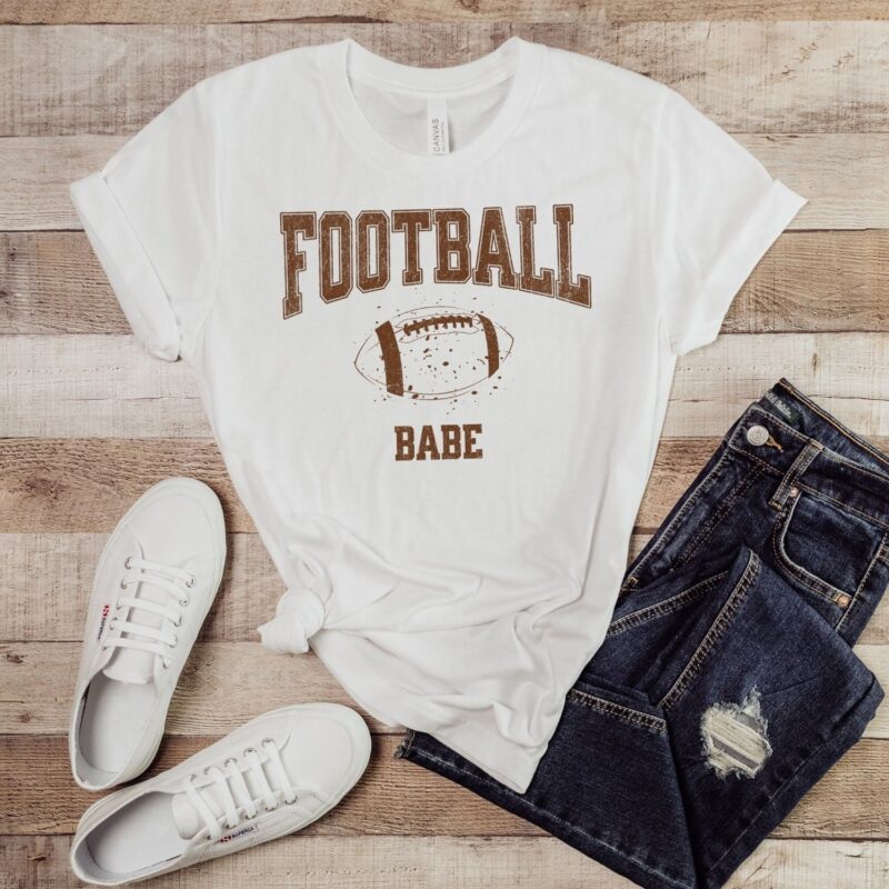 Football Babe Sweatshirt, Football Babe T-Shirt, Football Sweatshirt For Women, Womens Football Shirts - Image 3