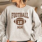 Personalized Football Mom Sweatshirt, Personalized Player Number Football Mom T-Shirt, Football Mom Shirts, Football Shirts For Women - Image 3