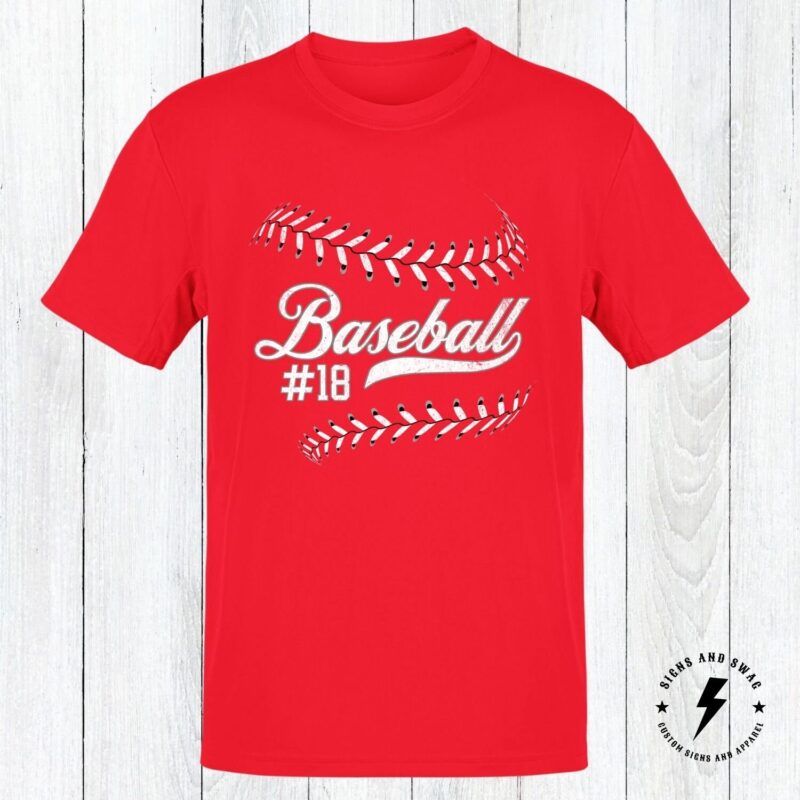 Personalized Baseball Shirt, Baseball Player Number Shirt, Personalized Number Baseball Birthday Gift, Adult and Youth Sizes - Image 4