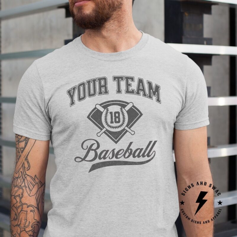 Personalized Baseball Shirt, Personalized Baseball Tee, Custom Team Name And Optional Player Number Shirt, Adult And Youth Sizes - Image 1