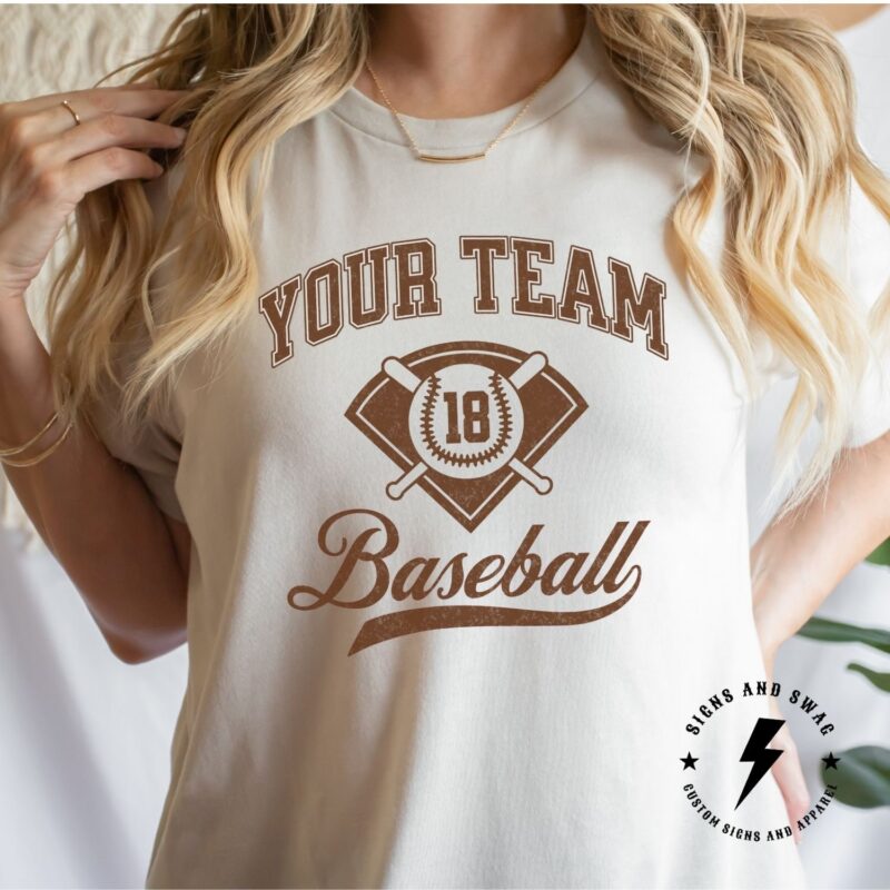 Personalized Baseball Shirt, Personalized Baseball Tee, Custom Team Name And Optional Player Number Shirt, Adult And Youth Sizes - Image 4