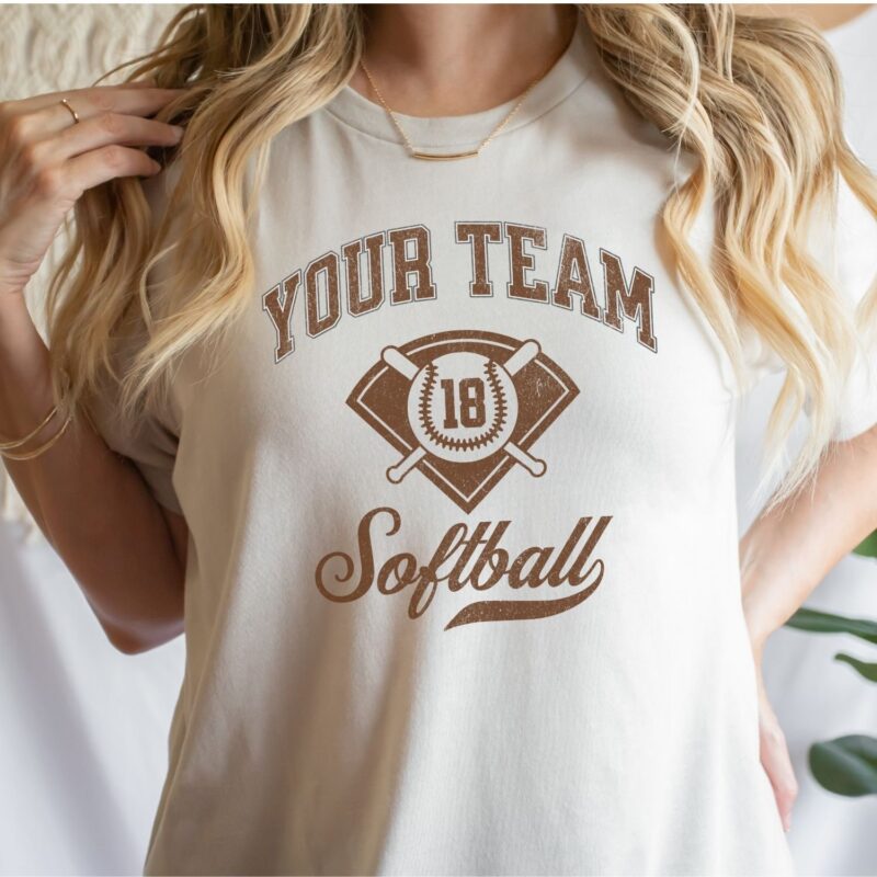 Personalized Softball Shirt, Personalized Softball Tee, Custom Team Name And Optional Player Number Shirt, Adult And Youth Sizes - Image 1