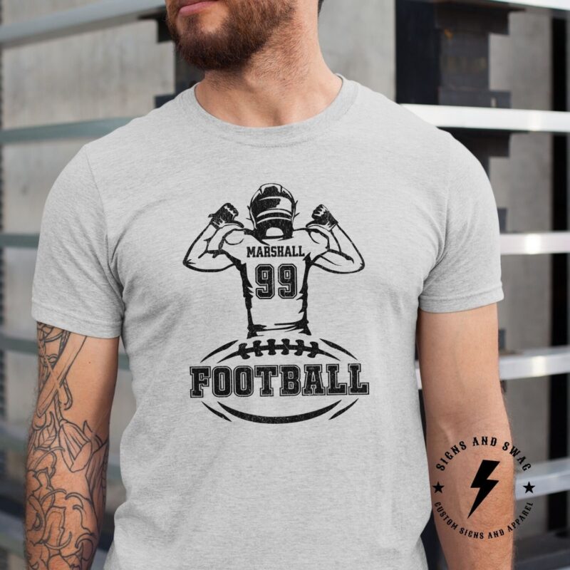 Personalized Football Player Shirt, Custom Football Player Name And Number Sweatshirt, Football Mom, Football Dad, Adult And Youth Sizes - Image 2