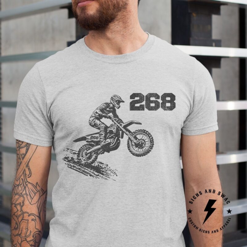 Personalized Motocross Shirt, Custom Dirt Bike Shirt With Rider Name And Number, Motocross Shirt, Adult And Youth Sizes - Image 1