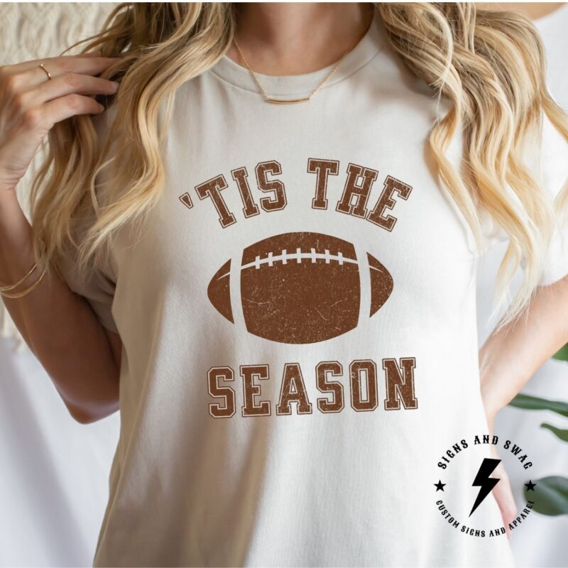 Tis The Season Football Shirt With Custom Print Colors, Gameday Football Shirt - Image 2