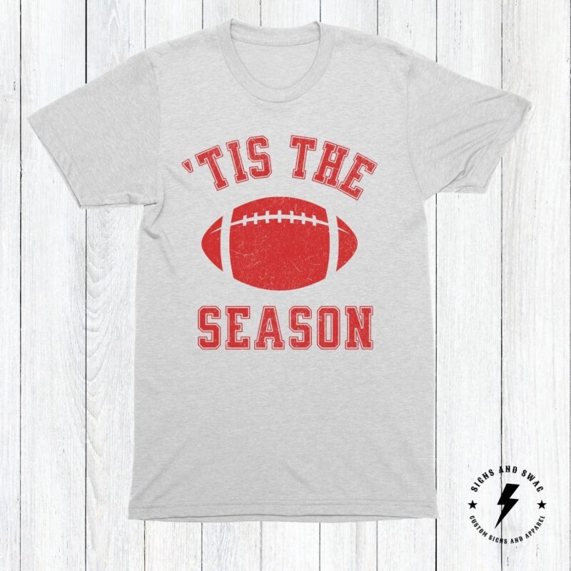 Tis The Season Football Shirt With Custom Print Colors, Gameday Football Shirt - Image 4