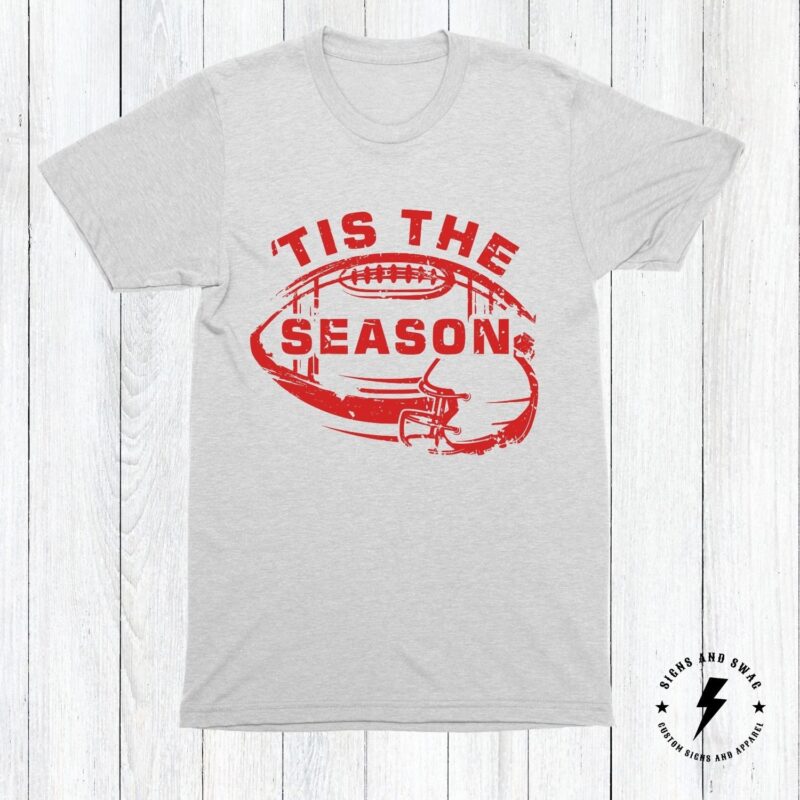 Tis The Season Football Shirt With Custom Print Colors, Gameday Football Shirt - Image 4
