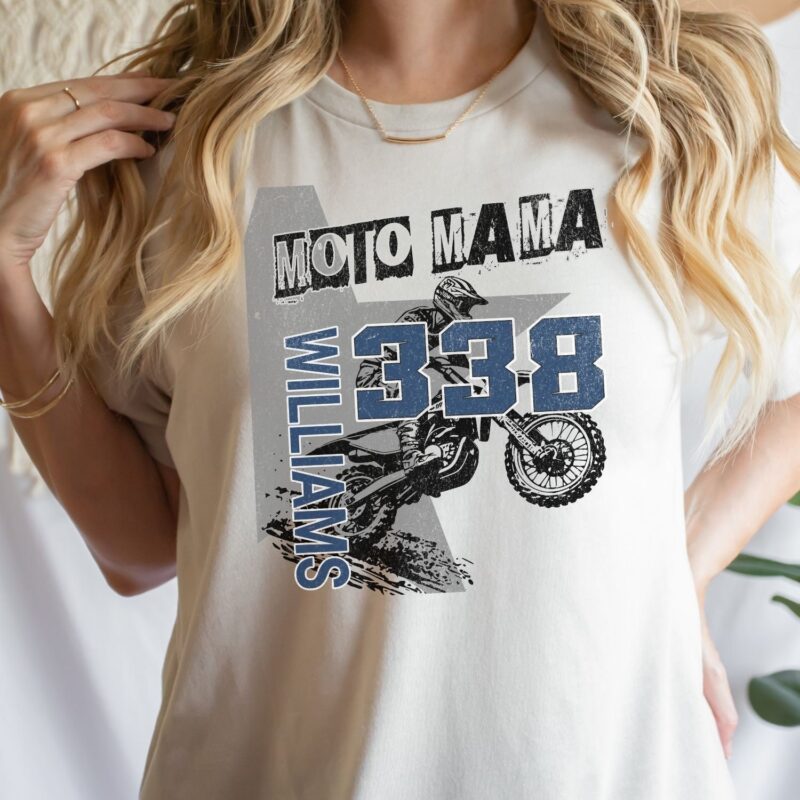 Moto Mama Shirt, Motocross Mom Sweatshirt With Rider Name And Number, Motocross Shirt, Raceday Shirt - Image 3